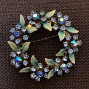 Vintage stamped Austria Crystal Aurora Borealis Brooch/pin